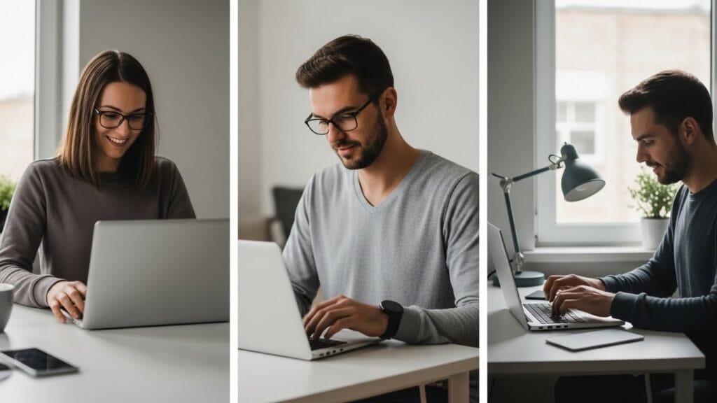 Comparison of AI assistant use cases showing ChatGPT for work research, Alexa for smart home control, and Siri for mobile tasks