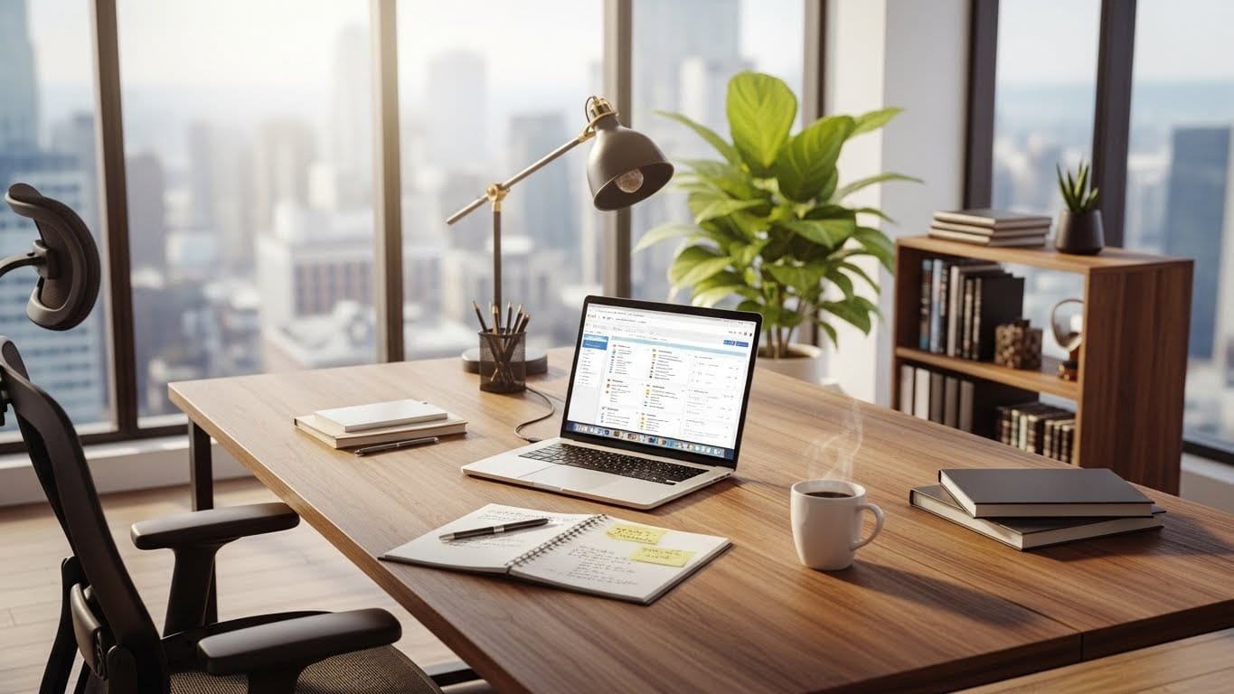 Clean work environment representing effective daily productivity